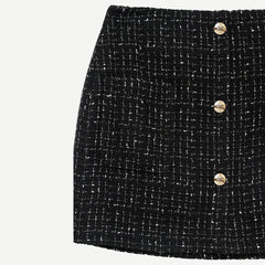 Mateo Skirt - Black and White Tweed - Galvanic.co