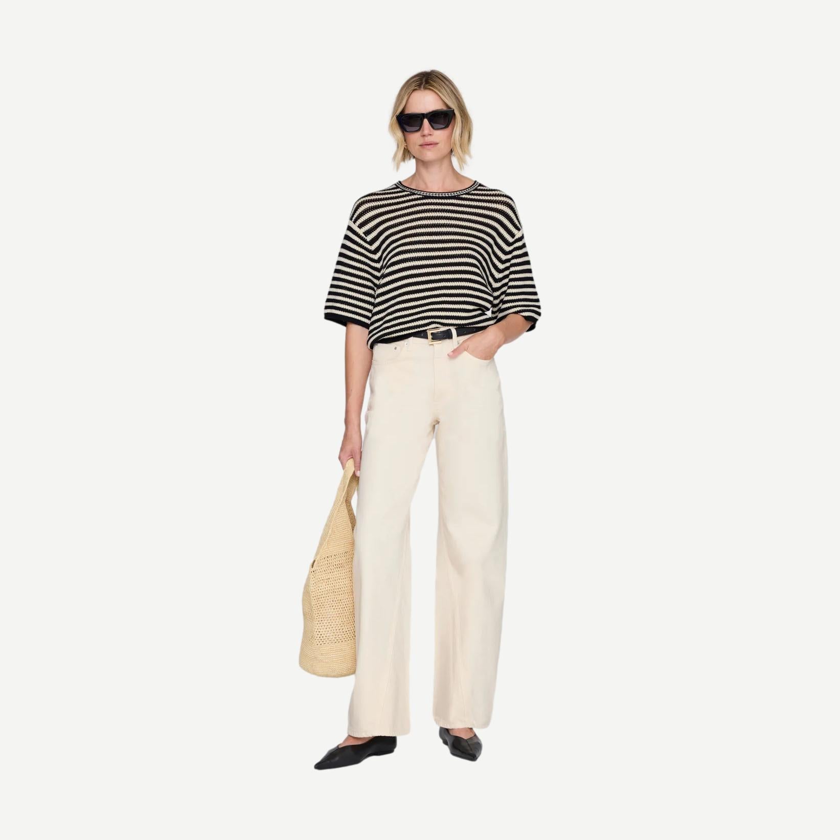 Theo Top - Black Ivory Stripe - Galvanic.co