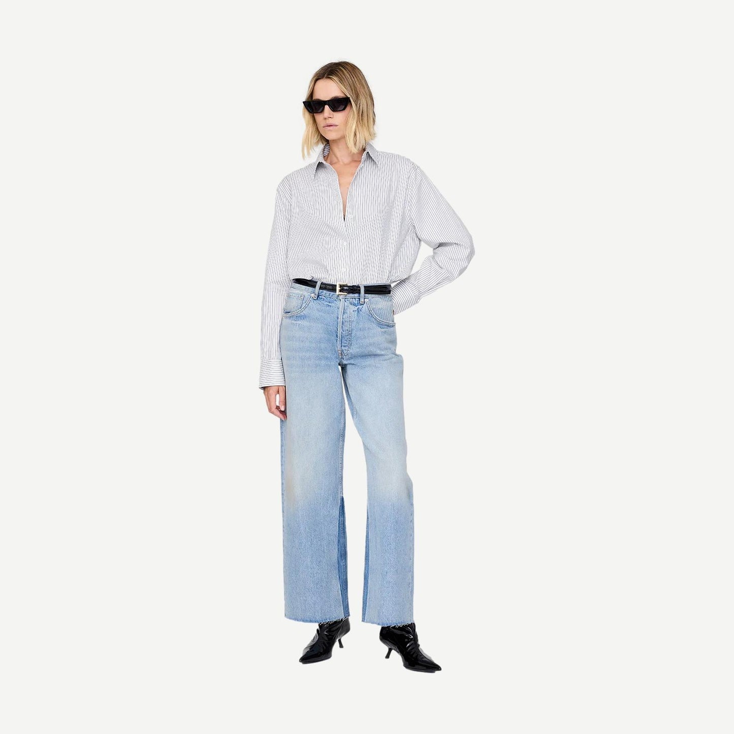 Essie Shirt - White And Navy Stripe - Galvanic.co