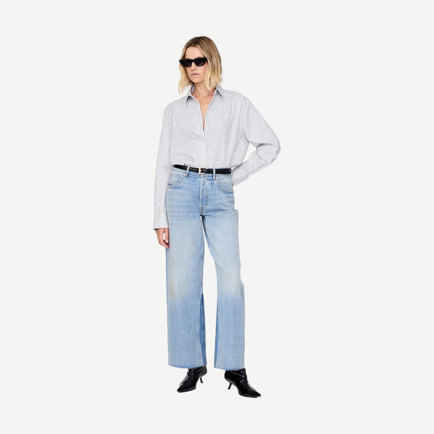 Essie Shirt - White And Navy Stripe - Galvanic.co