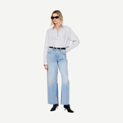 Essie Shirt - White And Navy Stripe - Galvanic.co