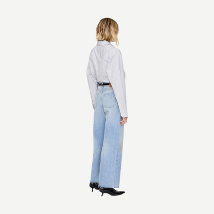 Essie Shirt - White And Navy Stripe - Galvanic.co