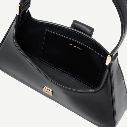Lou Shoulder Bag - High-Shine Black - Galvanic.co