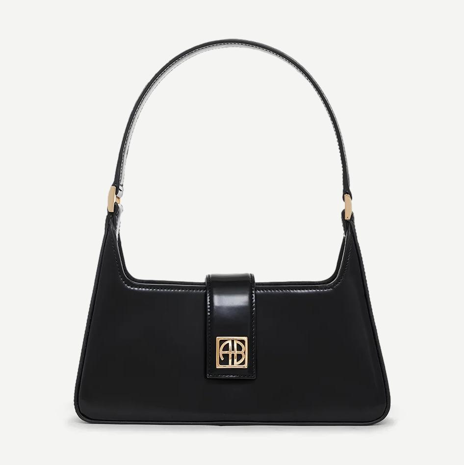 Lou Shoulder Bag - High-Shine Black - Galvanic.co