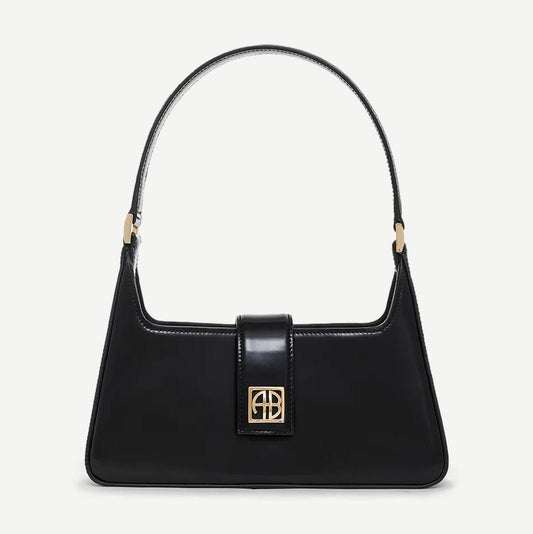 Lou Shoulder Bag - High-Shine Black - Galvanic.co
