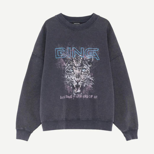 Miles Sweatshirt Leo Muse- Washed Black - Galvanic.co