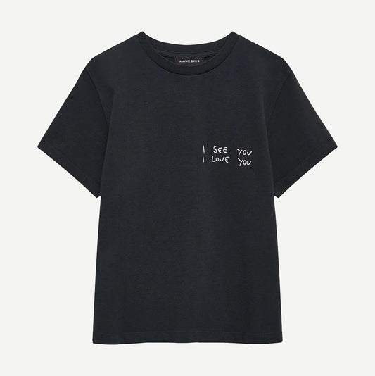 Shelley Tee I See You I Love You - Black - Galvanic.co