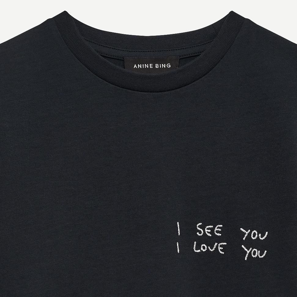Shelley Tee I See You I Love You - Black - Galvanic.co