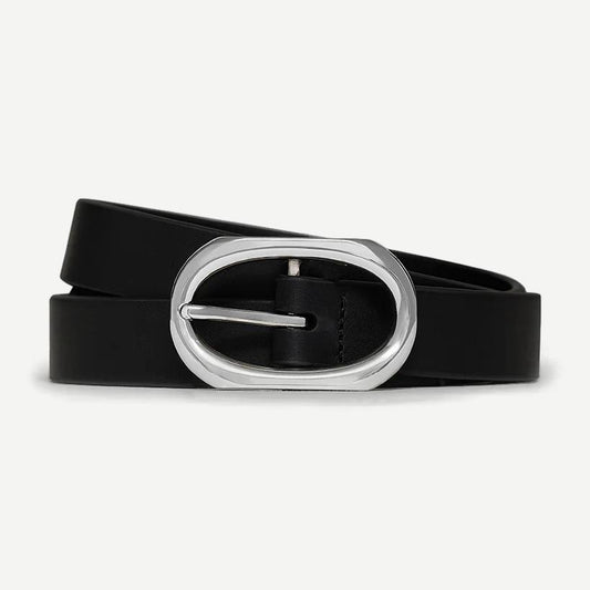 Small Signature Link Belt - Black/Silver