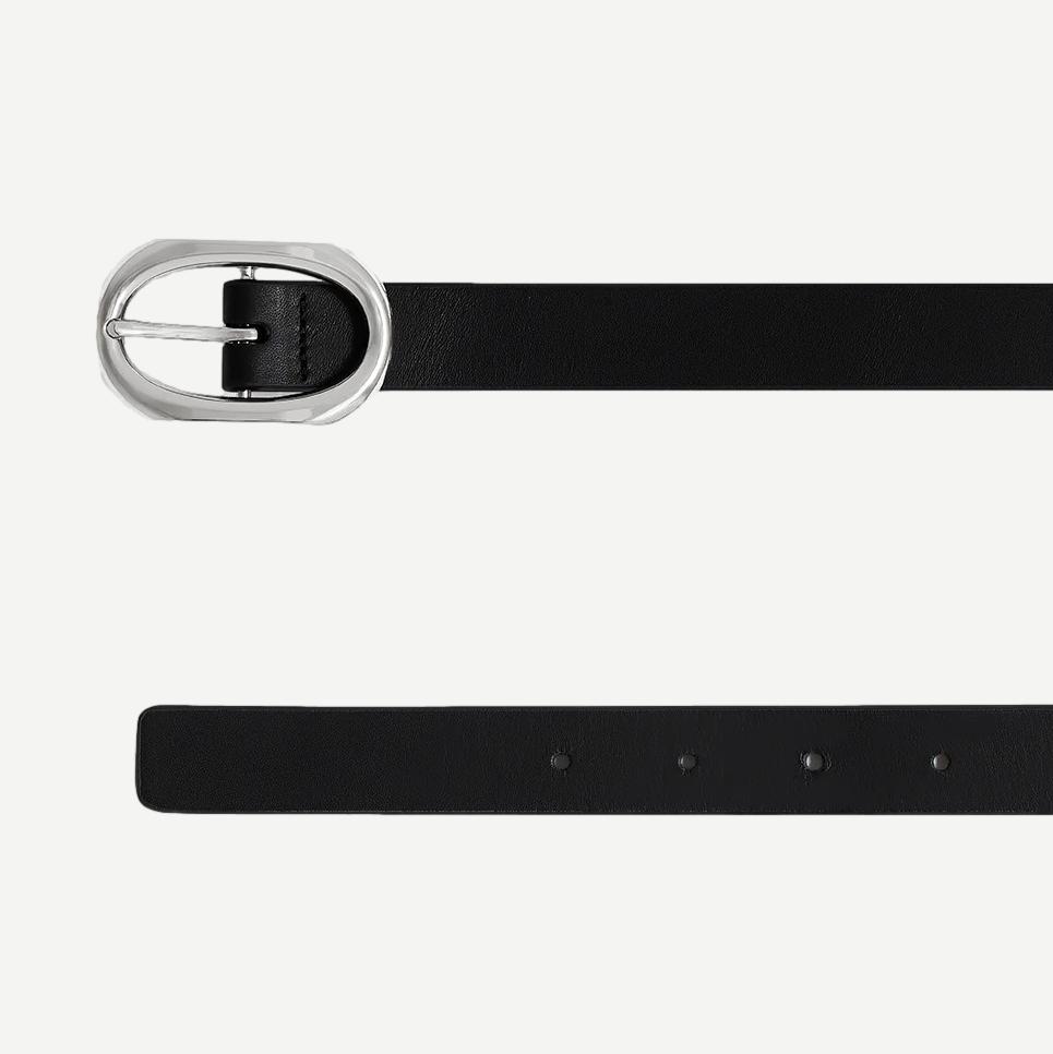 Small Signature Link Belt - Black/Silver