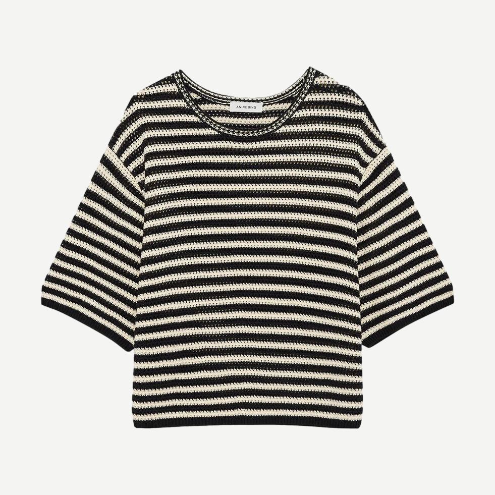 Theo Top - Black Ivory Stripe - Galvanic.co