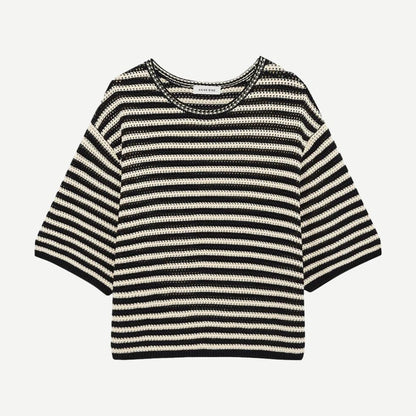 Theo Top - Black Ivory Stripe - Galvanic.co