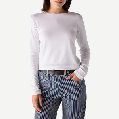 Jade Long Sleeve Tee - White