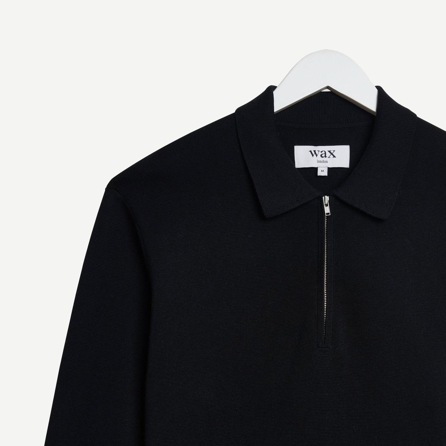 Maley L/S Zip Polo Milano Knit - Black