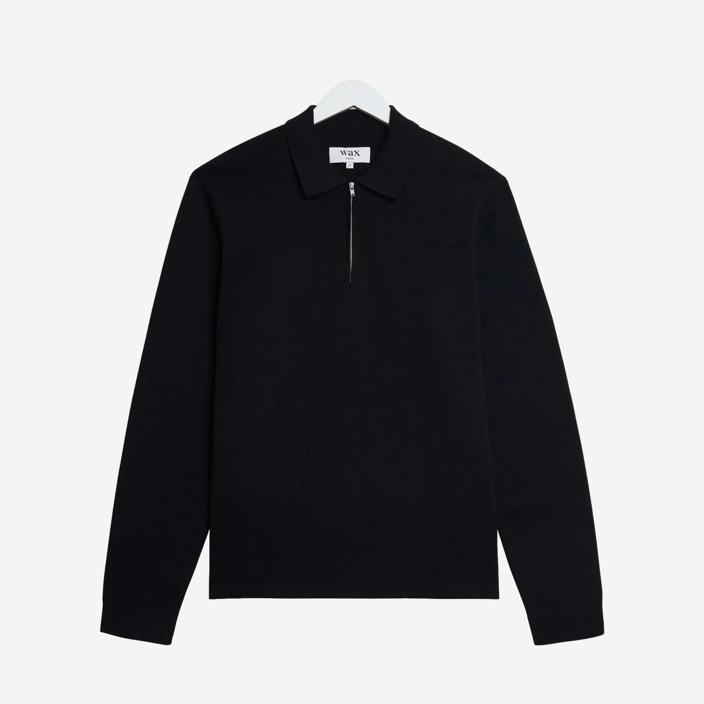Maley L/S Zip Polo Milano Knit - Black