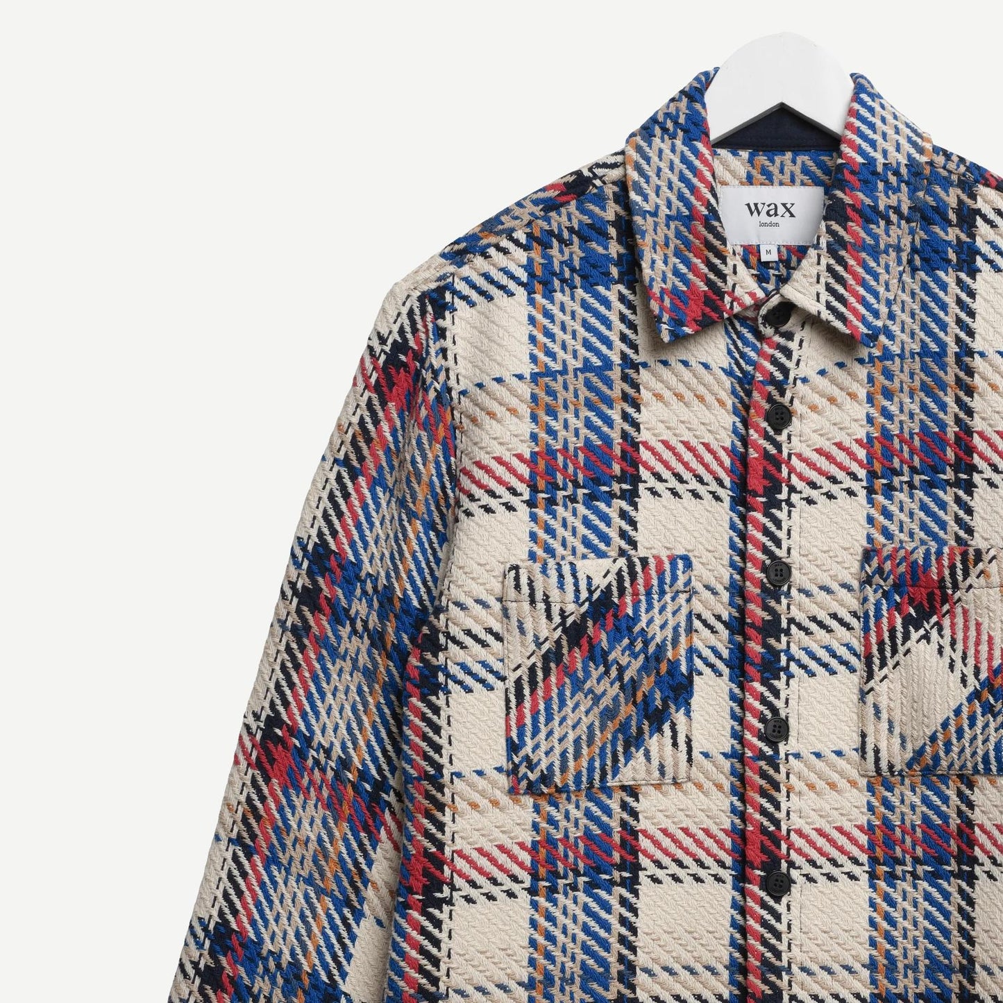 Whiting Overshirt Jazz Weave - Ecru/Red