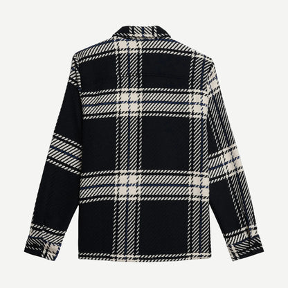 Whiting Overshirt Oversize Grid Check - Black/Ecru