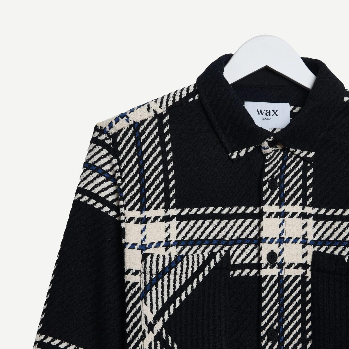 Whiting Overshirt Oversize Grid Check - Black/Ecru
