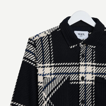 Whiting Overshirt Oversize Grid Check - Black/Ecru