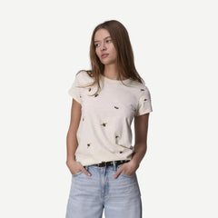 All Over Bumble Bee Tee - Ivory Multi - Galvanic.co