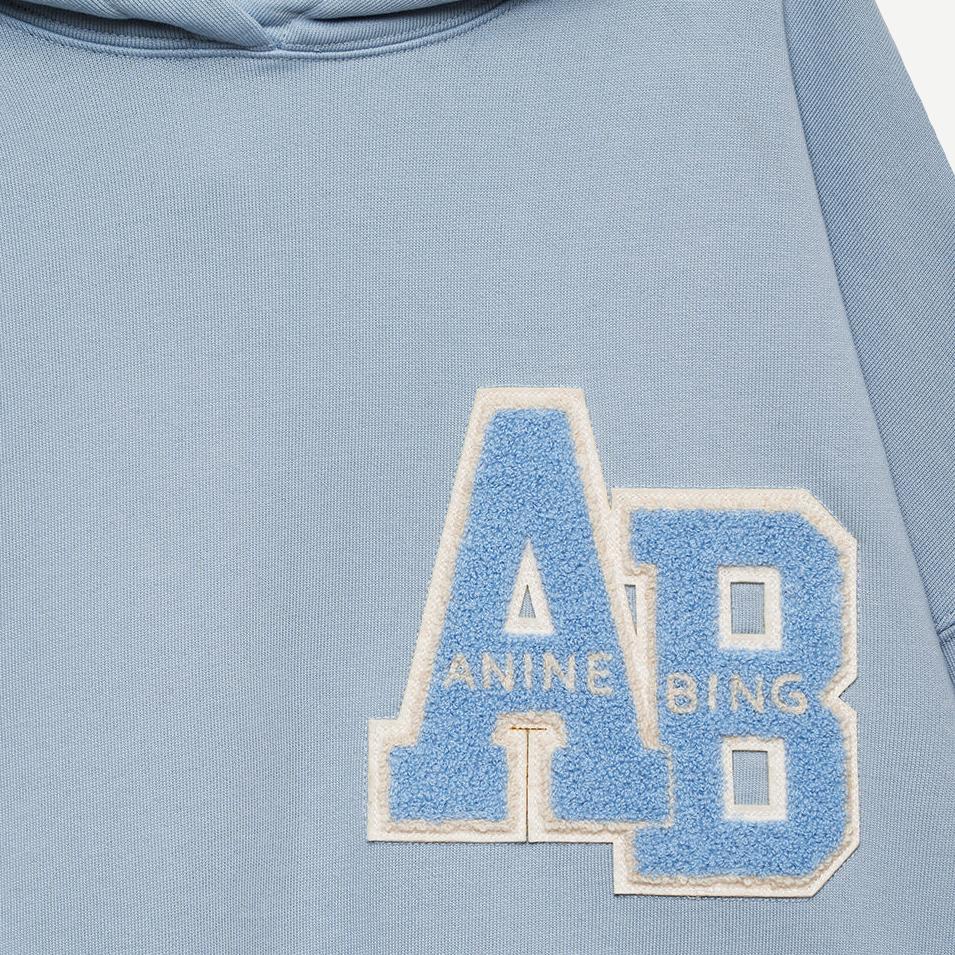 Harvey Sweatshirt letterman - Washed Light Blue