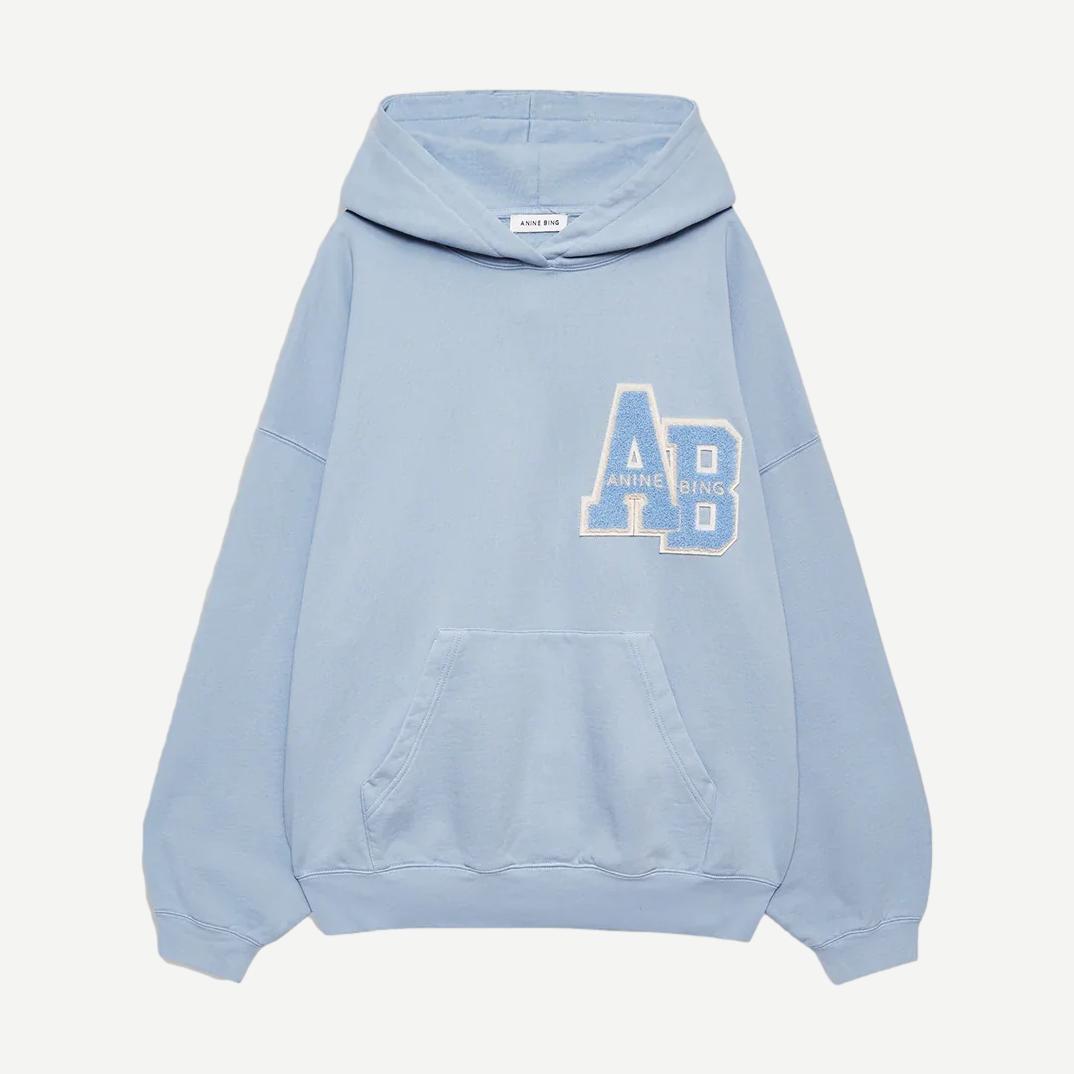 Harvey Sweatshirt letterman - Washed Light Blue