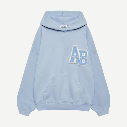 Harvey Sweatshirt letterman - Washed Light Blue