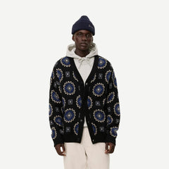 Aro Paisley Cardigan - Black/Blueprint - Galvanic.co