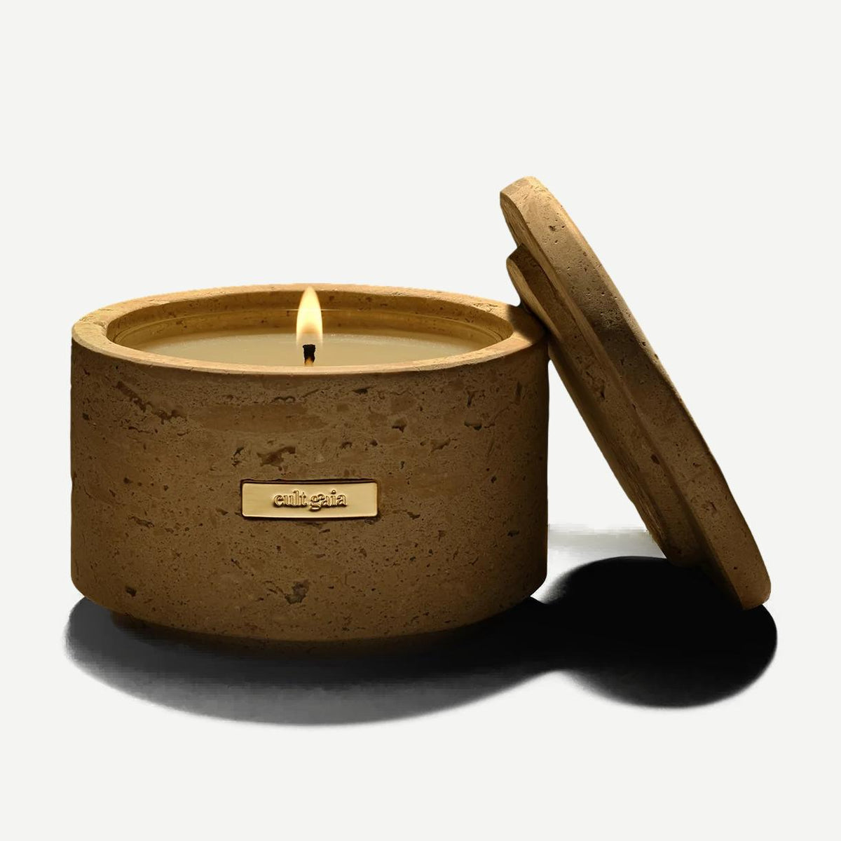 Travertine Candle Vessel