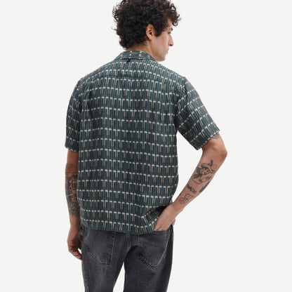 Avery SS Printed Shirt - Indigo Harold Print - Galvanic.co