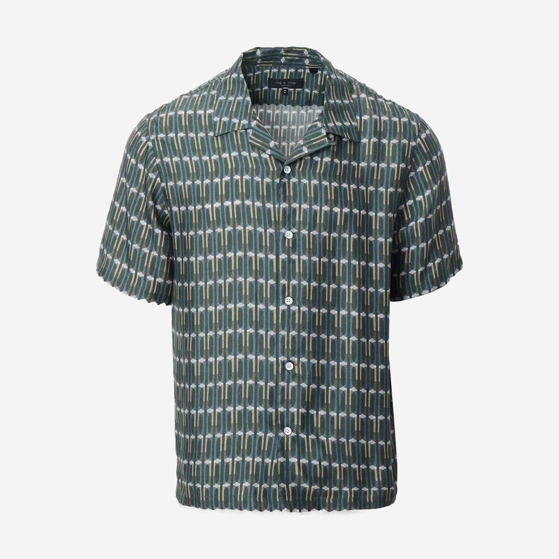 Avery SS Printed Shirt - Indigo Harold Print - Galvanic.co