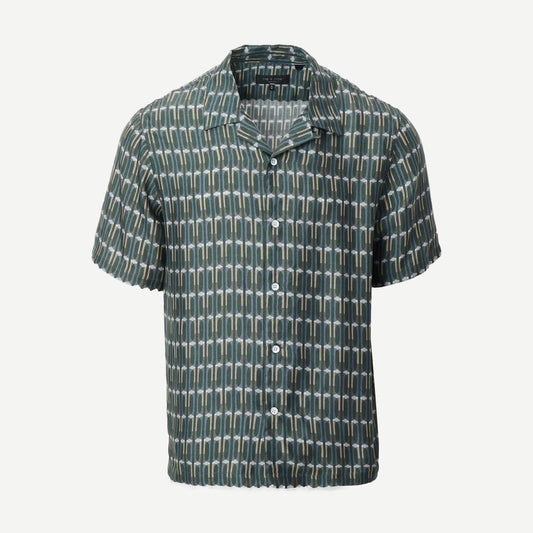 Avery SS Printed Shirt - Indigo Harold Print - Galvanic.co