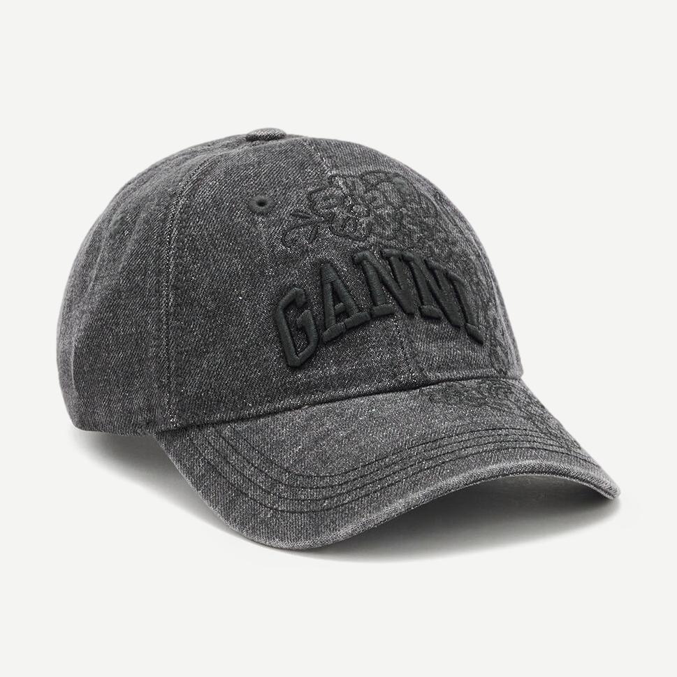 Washed Embroidering Denim Cap - Black Washed - Galvanic.co