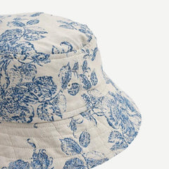 Bucket Hat Floral Jacquard - Ecru/Blue - Galvanic.co