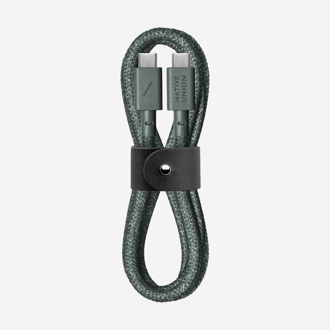 Belt Cable USB-C to USB-C - Slate Green