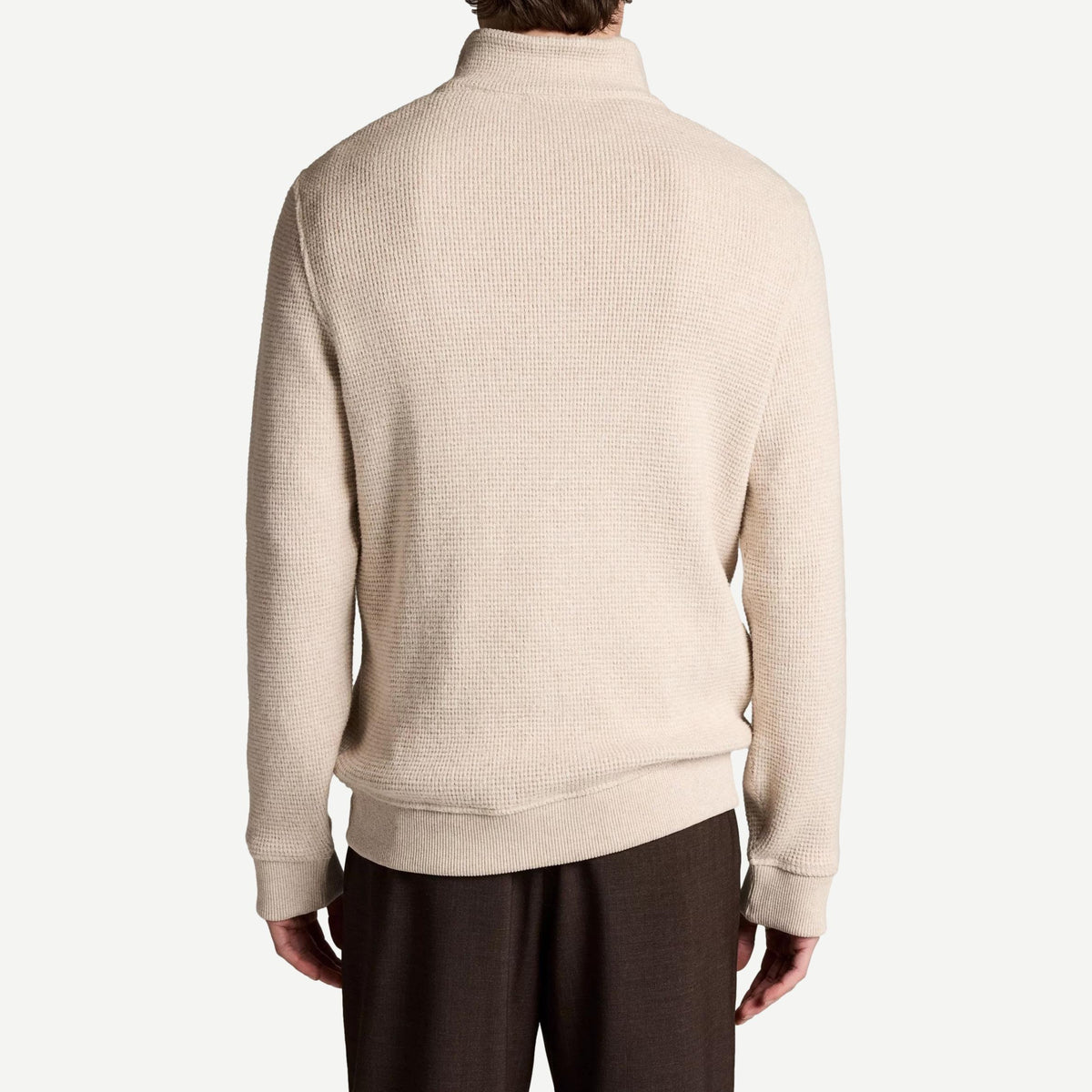 Brushed Waffle QRT Zip - Heather Oatmeal