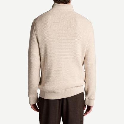 Brushed Waffle QRT Zip - Heather Oatmeal