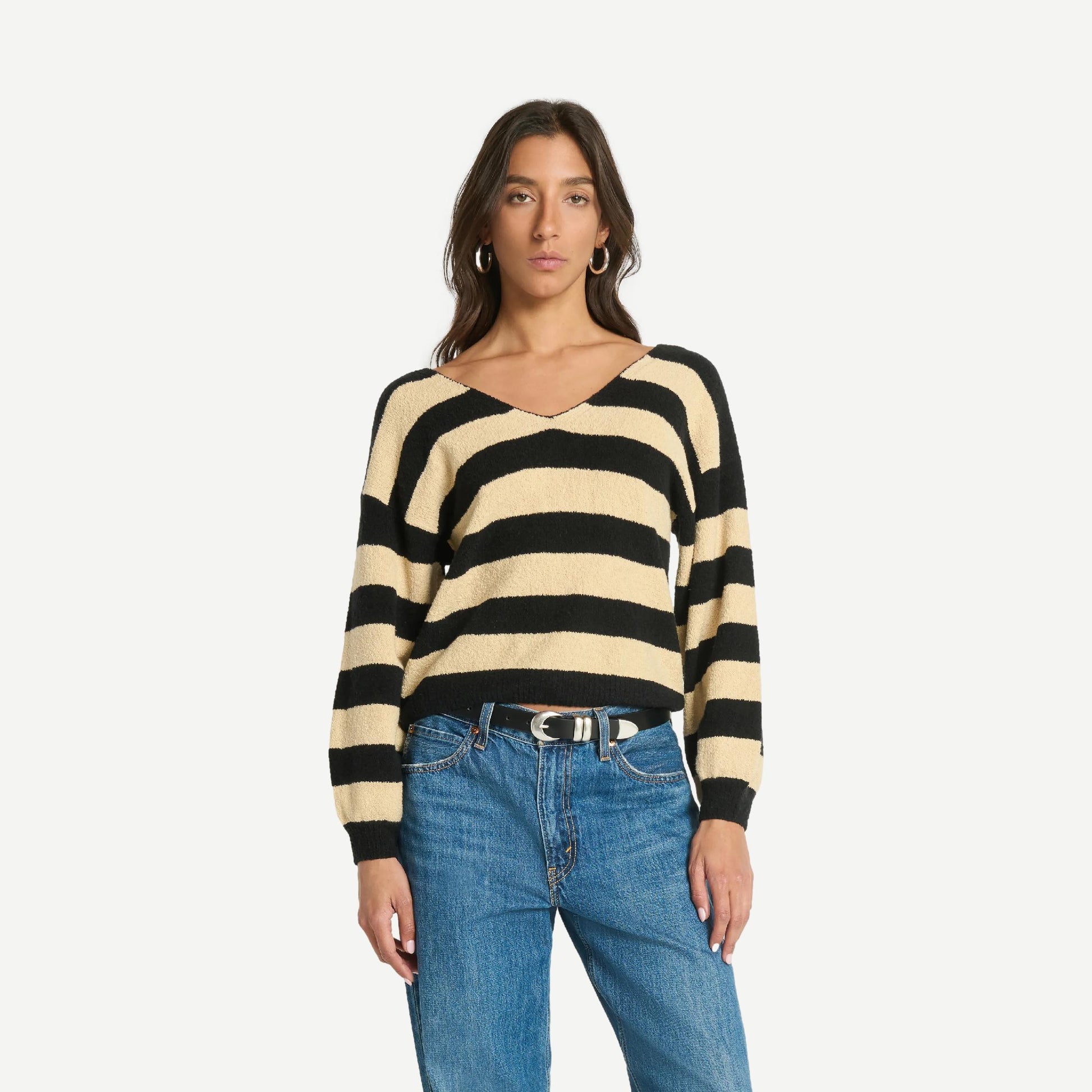 Carmine Pullover - Butterscotch Stripe - Galvanic.co