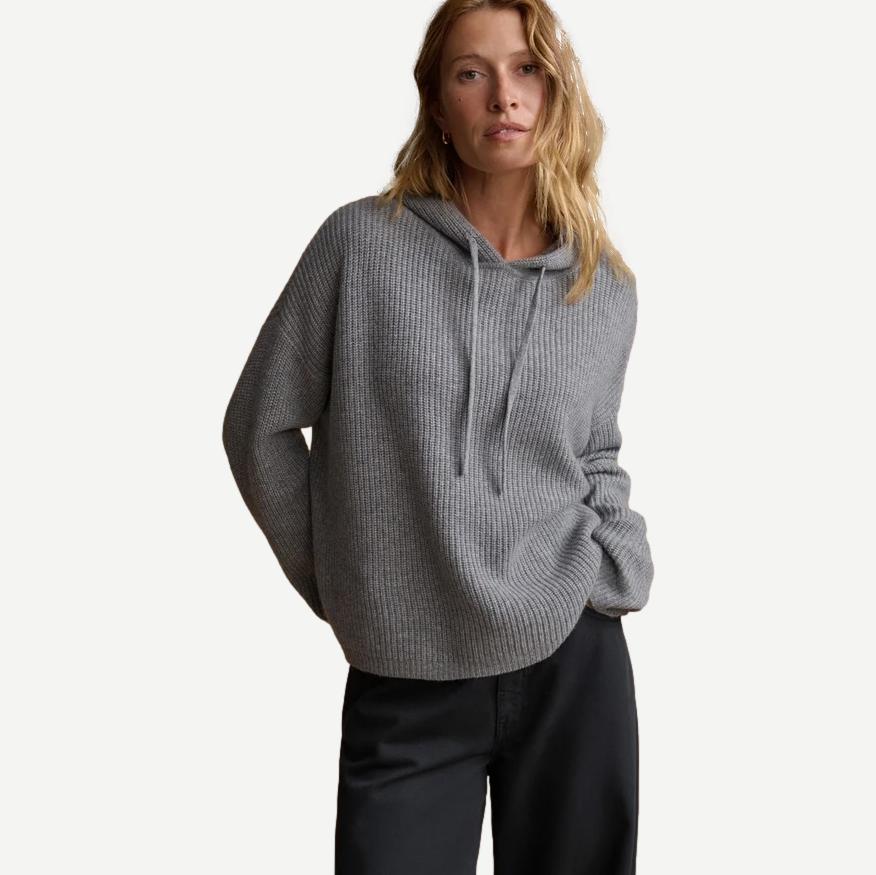 Cashmere Fisherman Hoodie - Heather Grey - Galvanic.co