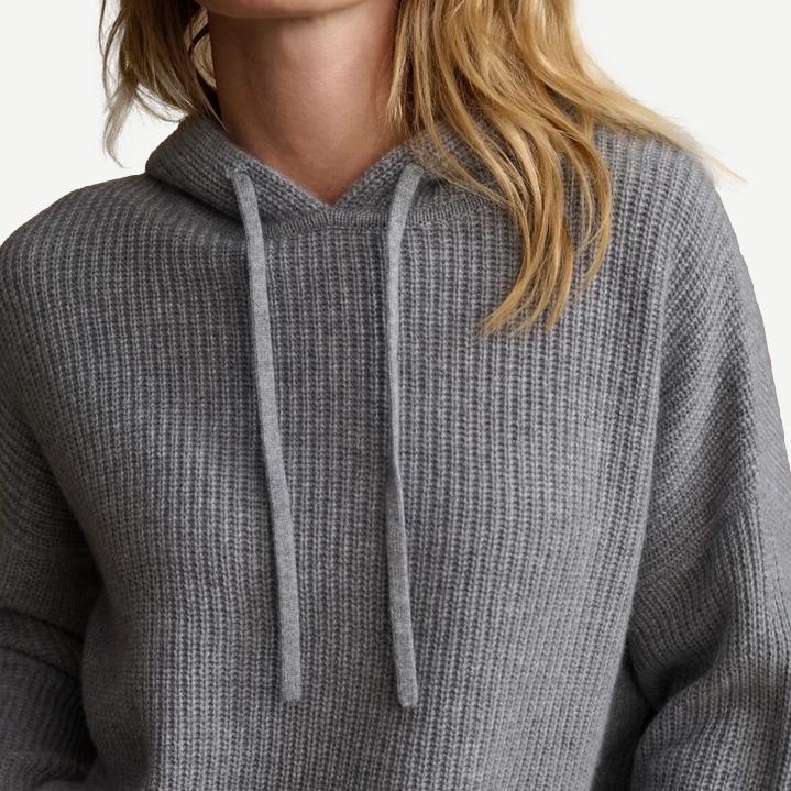 Cashmere Fisherman Hoodie - Heather Grey - Galvanic.co