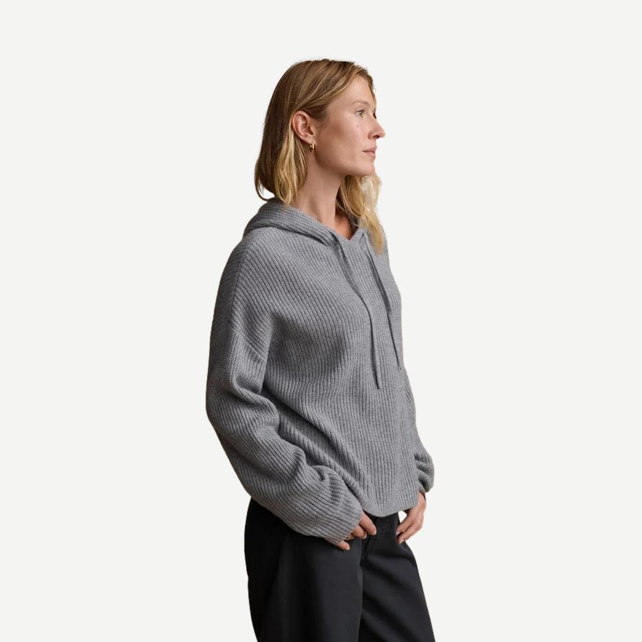 Cashmere Fisherman Hoodie - Heather Grey - Galvanic.co
