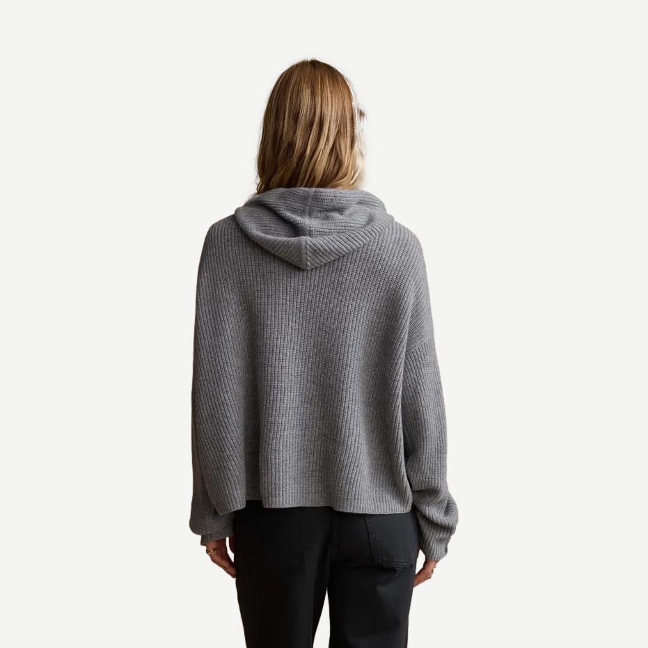 Cashmere Fisherman Hoodie - Heather Grey - Galvanic.co