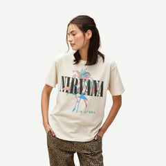 Nirvana Lilies Weekend Tee - Dirty White - Galvanic.co