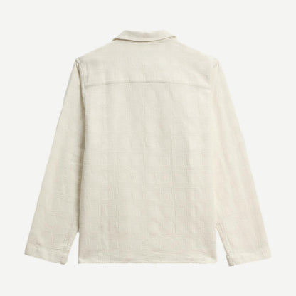 Corey LS Shirt - Cotton Dolby Check Off White - Galvanic.co
