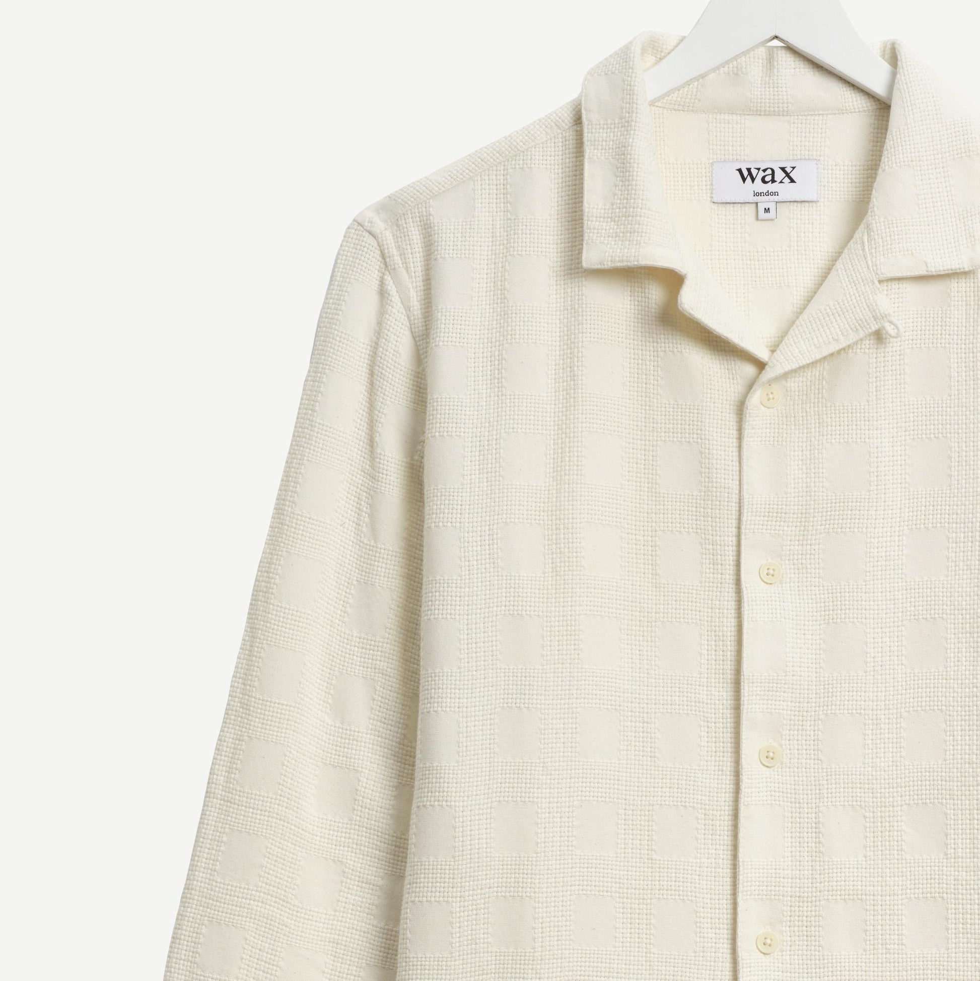 Corey LS Shirt - Cotton Dolby Check Off White - Galvanic.co