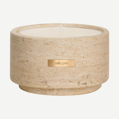 Travertine Candle Vessel - Galvanic.co