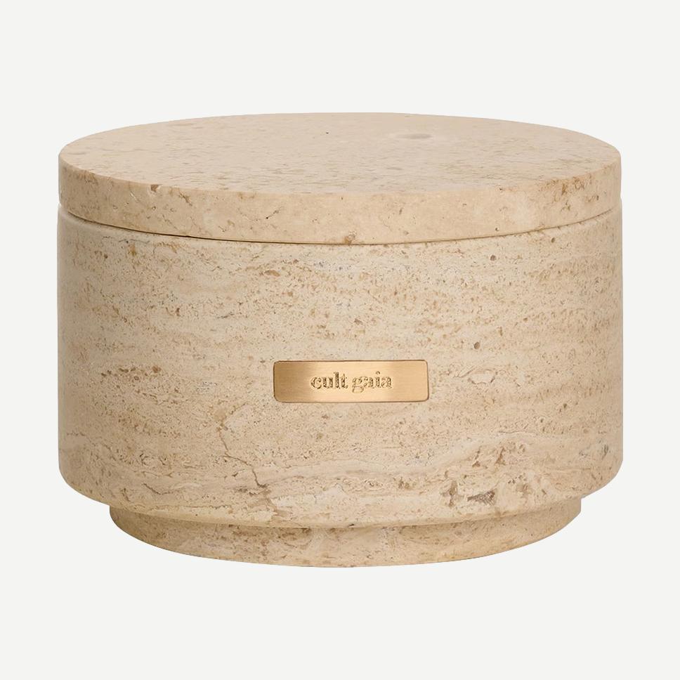 Travertine Candle Vessel - Galvanic.co