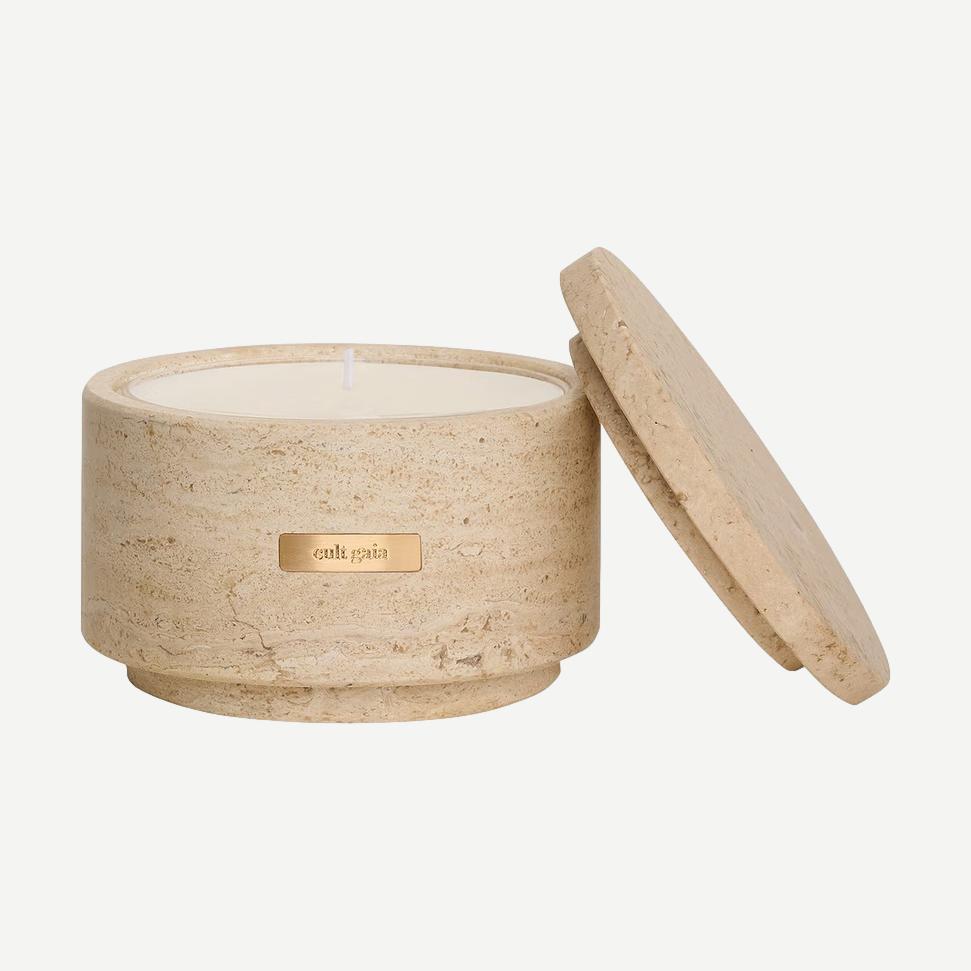 Travertine Candle Vessel - Galvanic.co