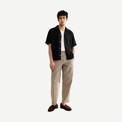 Curzon SS Shirt Drapey Tencel Twill - Black - Galvanic.co