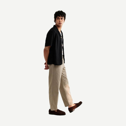 Curzon SS Shirt Drapey Tencel Twill - Black - Galvanic.co